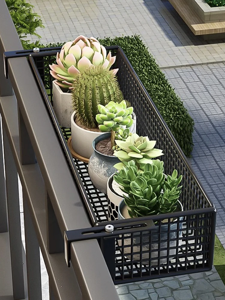Balcony Window Sill Metal Storage Rack Hanging Plant Holder for Green Ivy  Succulent Potted Plants Guardrail Hanging Basket - AliExpress 15
