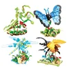 Insect World City Creativity Animal Butterfly Mantis Dragonfly Beetle Building Blocks Toys Desktop ornaments Bricks Kids Gift 1