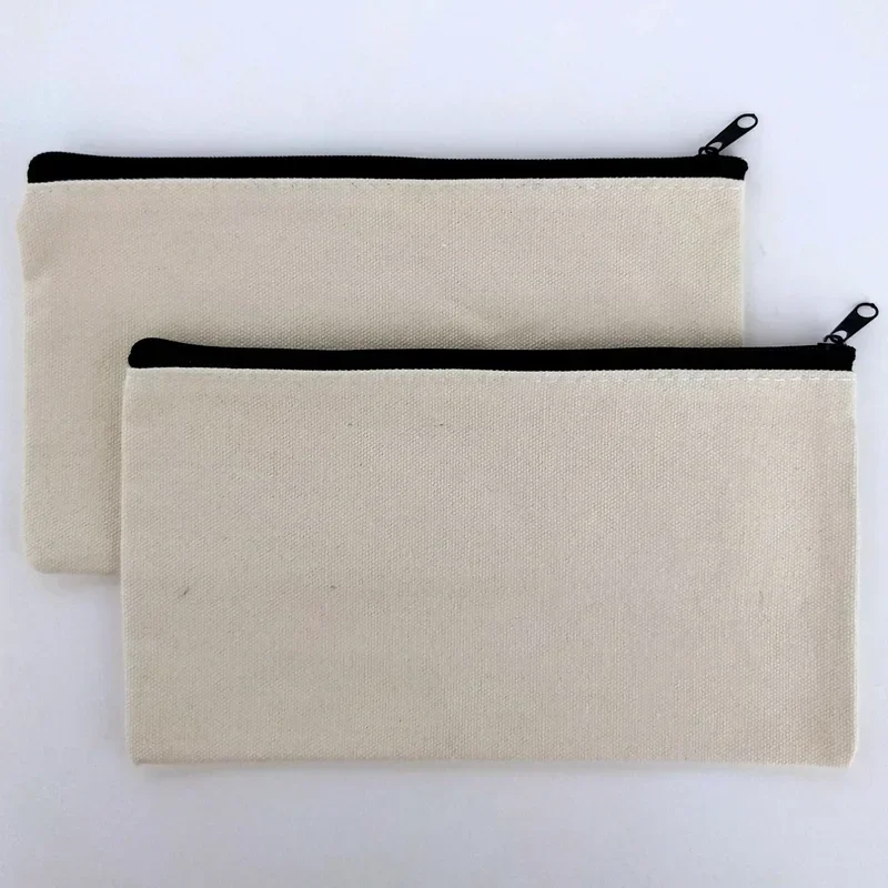 Black White Canvas Coin Money Pouch Small Toiletry Brushes Makeup Organizer Students Stationery Pencil Bag DIY Craft Storage Bag 3