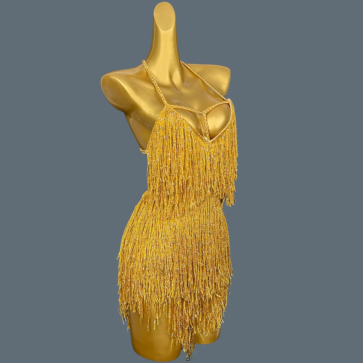 Fashion Tassel Slip Dress Prom Outfit Sparkly Dress Nightclub Birthday  Celebrate Party Stage Sexy Latino Dance Dress Jintiao - AliExpress 200000345
