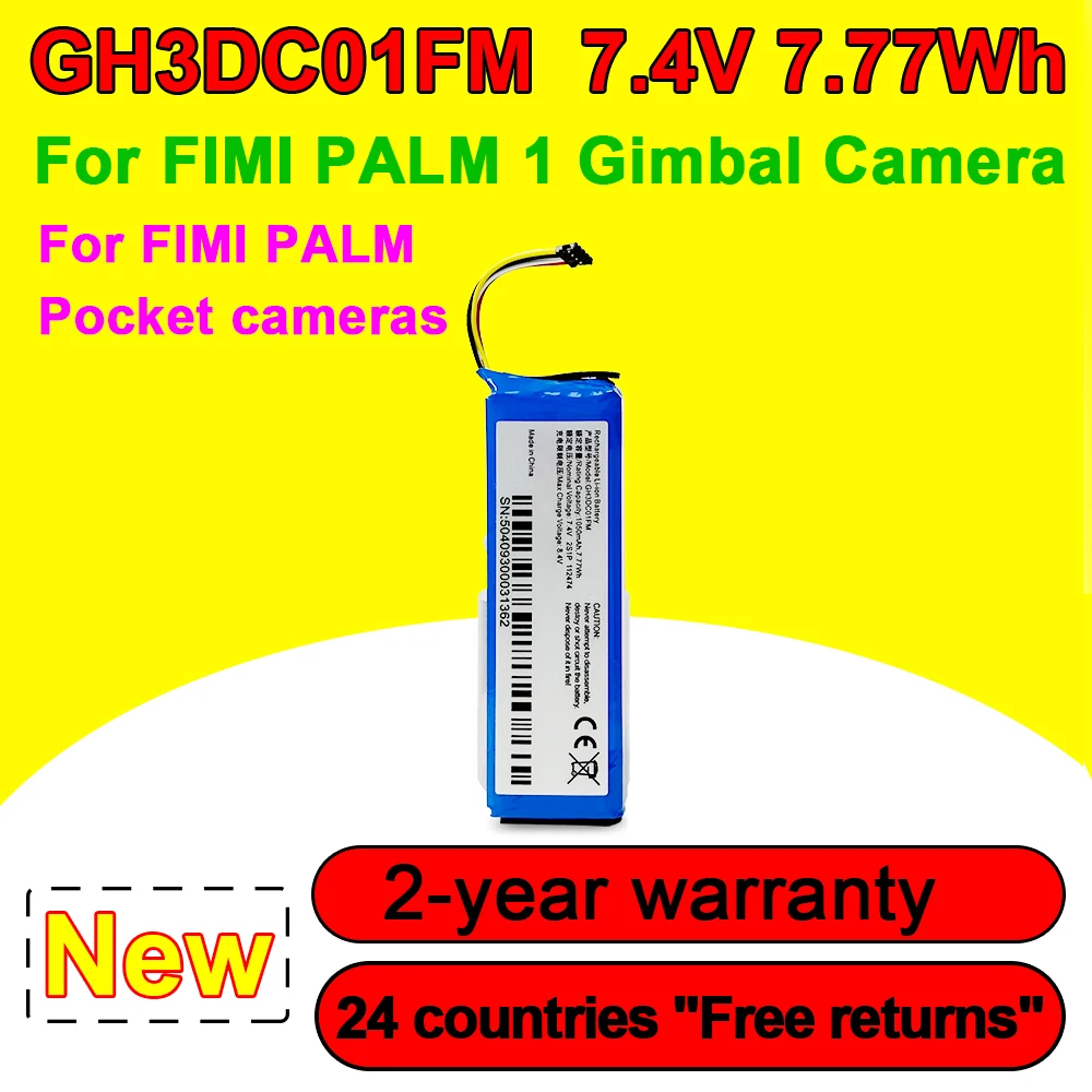 GH3DC01FM, 7,4 В, 1050 Вт-ч, мАч, аккумулятор для FIMI, 1 Pocket Gimbal Camera Series, аккумуляторные батареи высокого качества, в наличии