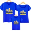 Disney Minions family cotton printed t-shirts men and women summer new loose short-sleeved parent-child outfits cartoon tops 5