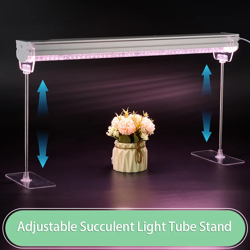 Height-Adjustable Grow Light Stand for Succulents Compatible with T8/T20 Tubes Single/Three-Row Design
