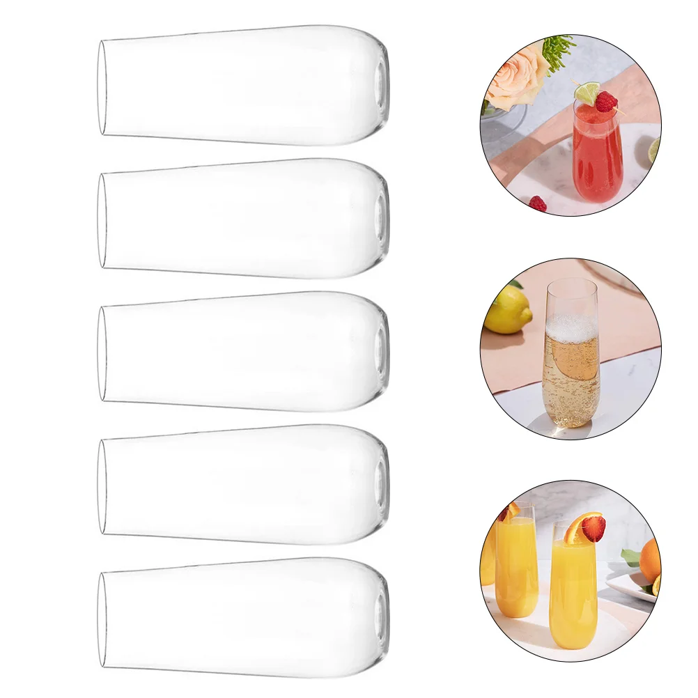 

plastic Champagne Cup Cocktail Clear Goblet Plastic Cups Beverage Drinking Flute Bar Martini Stemless Globlet Red Toasting