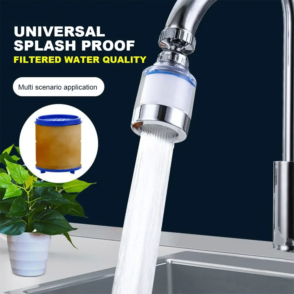Faucet Water Purifier 360 Degree Rotating Faucet Filters Bubbler Mount Water Saving Anti-splash for Household Kitchen Bathroom