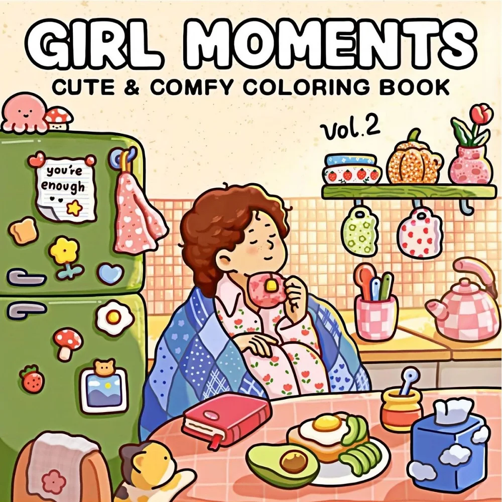 كتاب تلوين لطيف ومريح للفتيات للبالغين، كتاب رسم لتخفيف التوتر، هدية مثالية للحفلات وأعياد الميلاد وعيد الميلاد