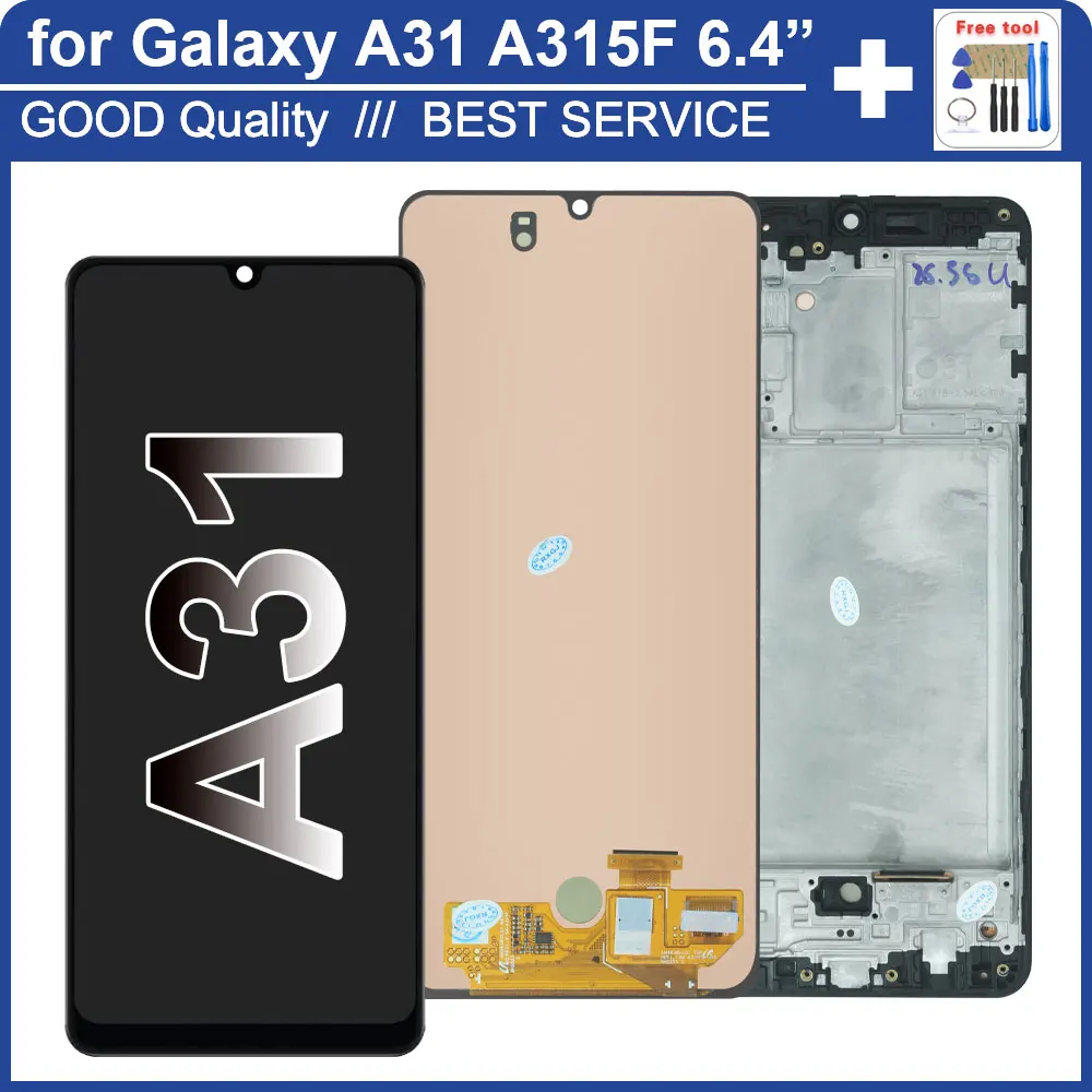 ЖК-дисплей Super AMOLED для Samsung A31, ЖК-дисплей с сенсорным экраном и дигитайзером в сборе, сменный Дисплей для Samsung A31, A315, A315F
