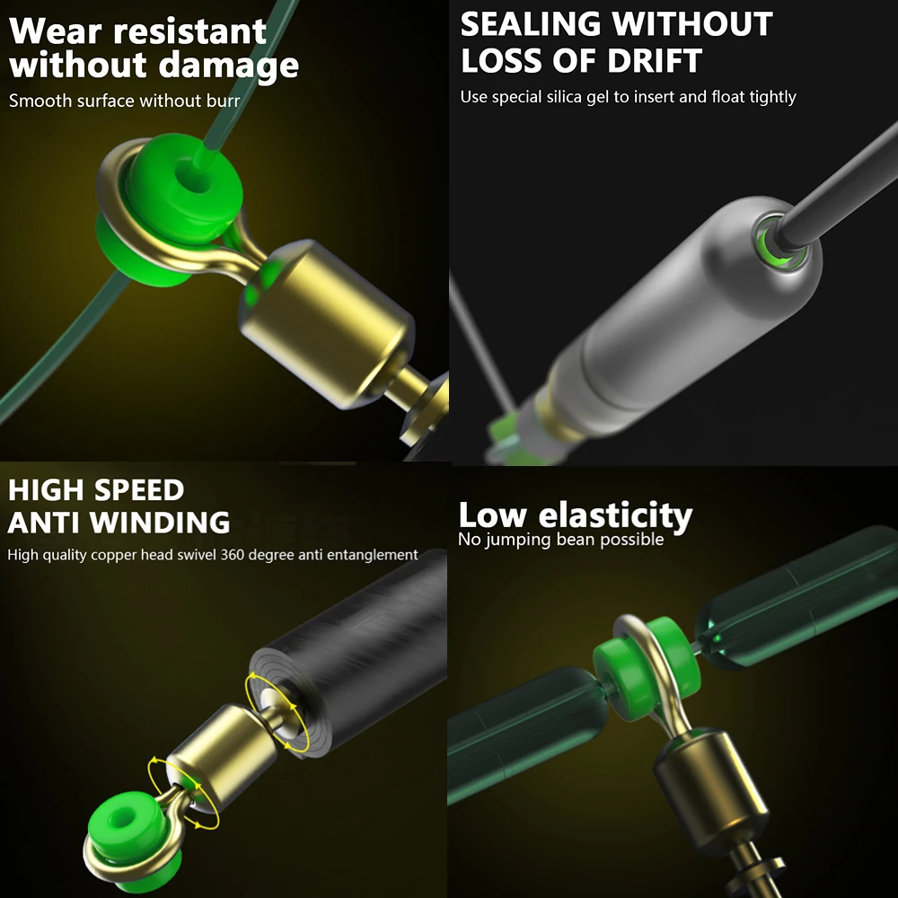 6 Pcs Fishing Float Rests Rotation Swivels Anti Knot Silicone Bobber Holder Stopper Fishing Line Connectors Tackles