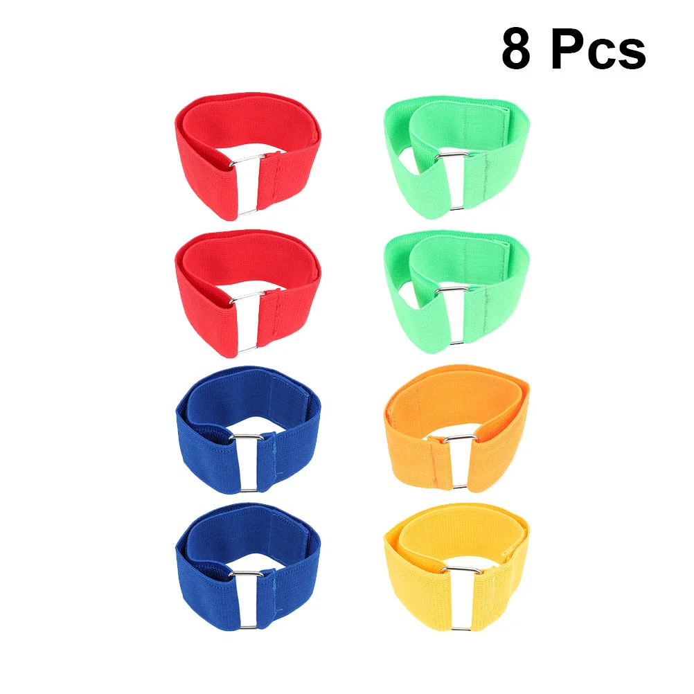 

8 PCS Three-legged Race Band 3 Stretchy Tie Strape for Field Play Rope Tether Child