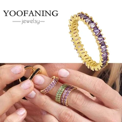 Exquisite 18K Gold - Plated Amethyst Ring for Luxurious Women's Fashion (Beige)