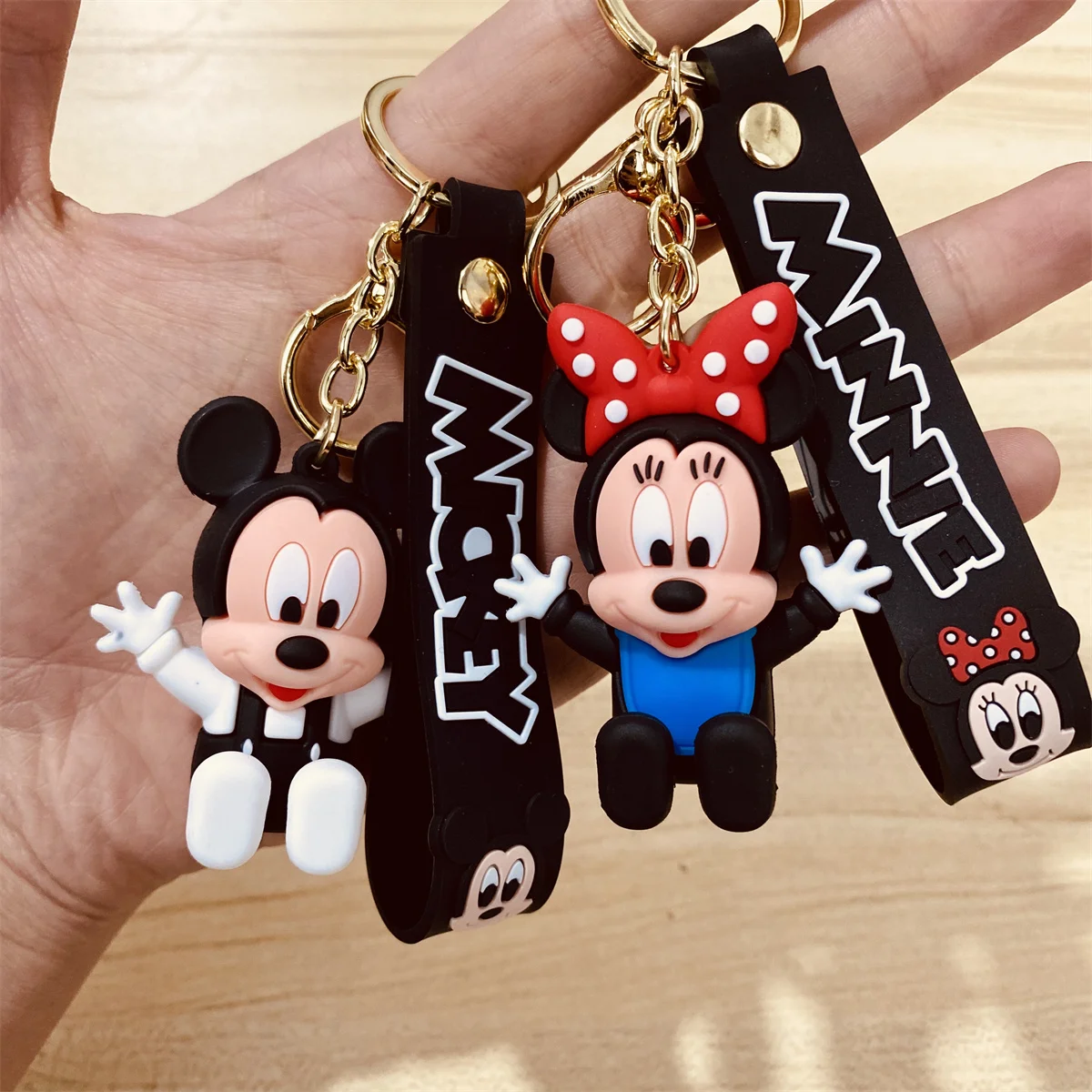 DisneyMickeyMouseKeychainsCuteCartoonBabyBoyGirlFigureKeyring
