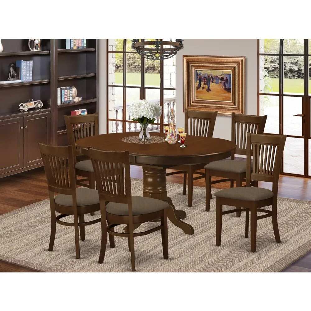 7-Piece Oval Dining Table & Chairs Set 2