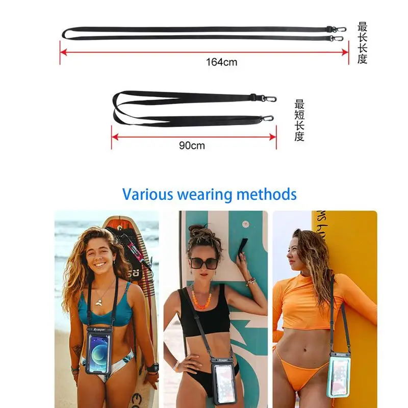 Universal Waterproof Cellphone Storage Bag Touchscreen Dry Bag With Neck Lanyard Waterproof Phone Pouch For Beach Pool Swimming