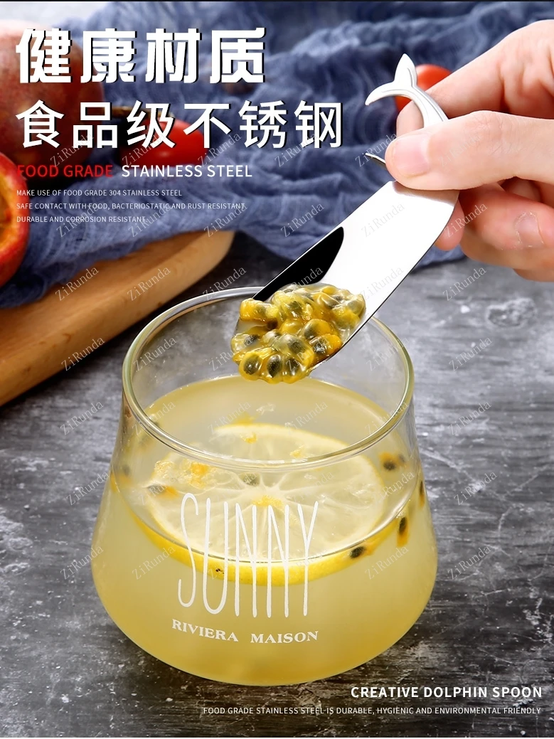 ~L Spoon Passion Fruit Egg Fruit Splitter Open Shell 304 Stainless Steel Knife Spoon Auxiliary Food Tool