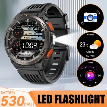LaNikar New 1.45"Smart Watch KE5 3ATM Waterproof Original Design Sports Watch With Compass And Altitude Barometer LED Flashlight