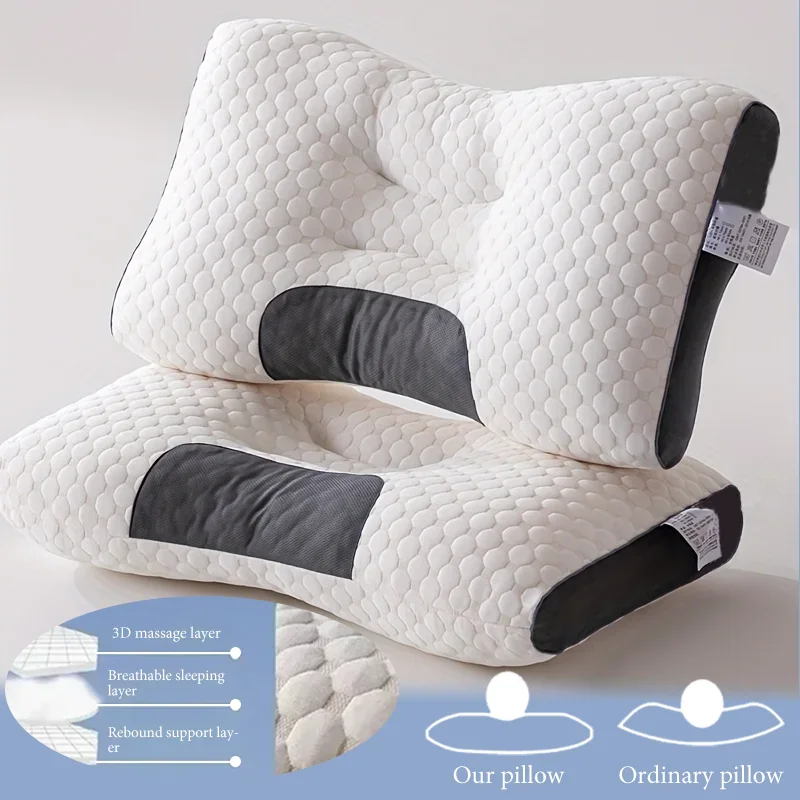Neck Pillow Help Sleep And Protect Cervical Orthopedic The Pillow Household Massage Pillow For Sleeping Honeycomb Massage Pillow