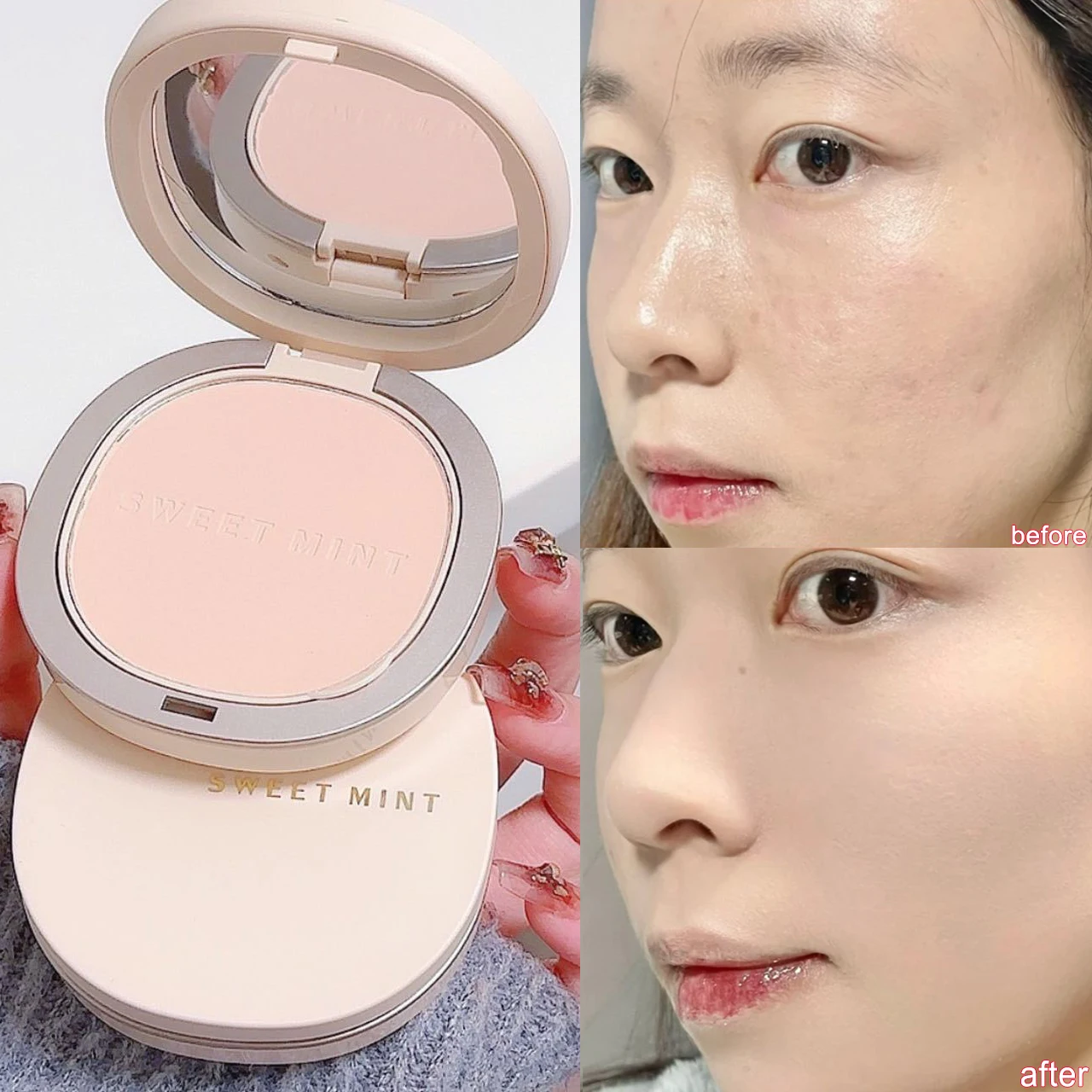 Pressed Powder Waterproof Transparent Brighten Oil Control Concealer Lasting Natural Face Makeup