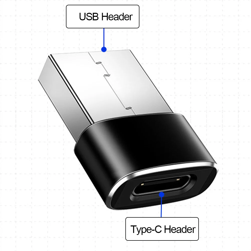 Type-C Female To USB Male Adapter Aluminum Alloy Type C To USB Connector Portable for AirPods Pro/AirPods 1st/2nd/3rd Generation