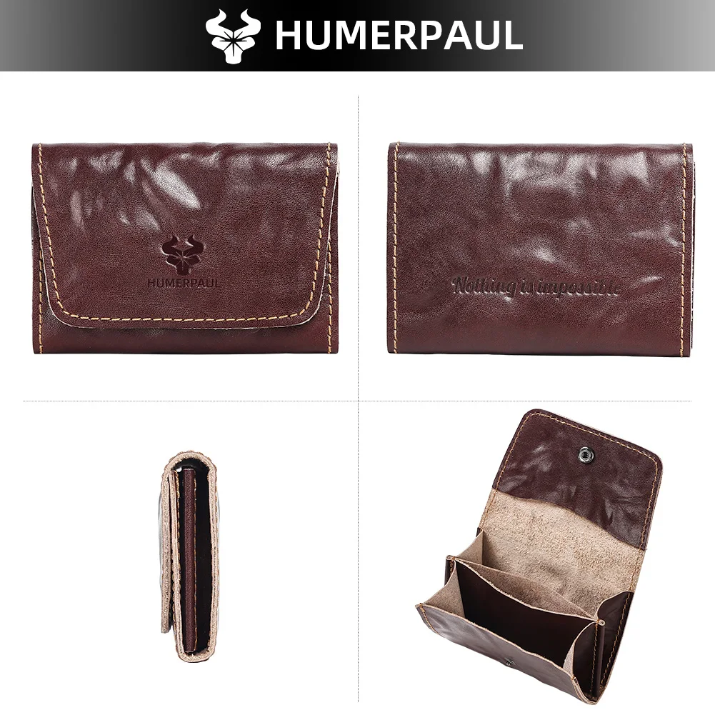 Portafoglio 100% Vera Pelle per Uomo e Donna, Vintage Fatto a Mano, Piccolo Porta Carte con Blocco RFID, Pochette in Pelle Originale - immagine 2