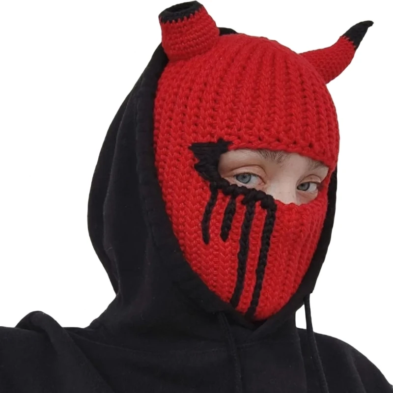 Little Devil Hat Halloween Balaclava Devil Horn Balaclava