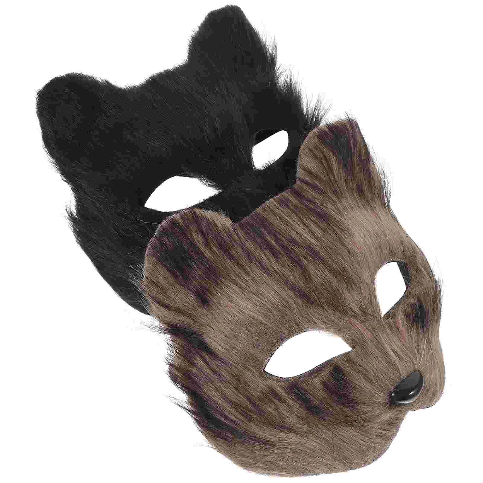

2 Pcs Animal Mask Masquerade Cosplay Clothing Unique Costume Accessories Plastic Men and Women