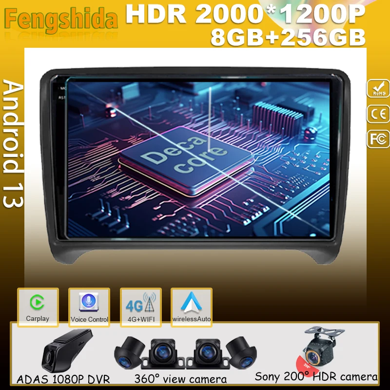 

Авторадио Android для Audi TT 2 8J 2006 - 2014 навигация видео Автомобильный плеер экран головное устройство № 2din Bluetooth монитор WIFI DVD