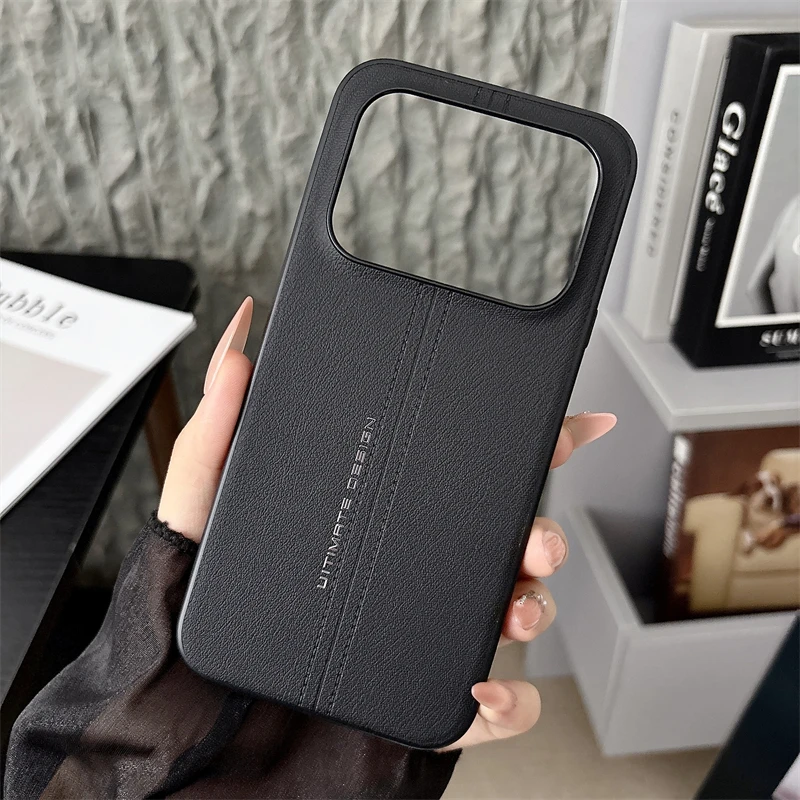 Luxury Silicone PU Leather Shockproof Bumper Case - Simple Shell Back Cover