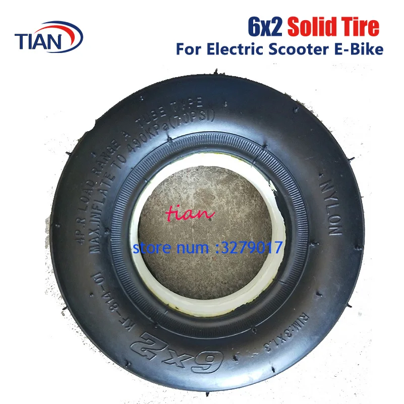 Super 6X2 Solid tire without inner tube tire Electric Scooter Wheel