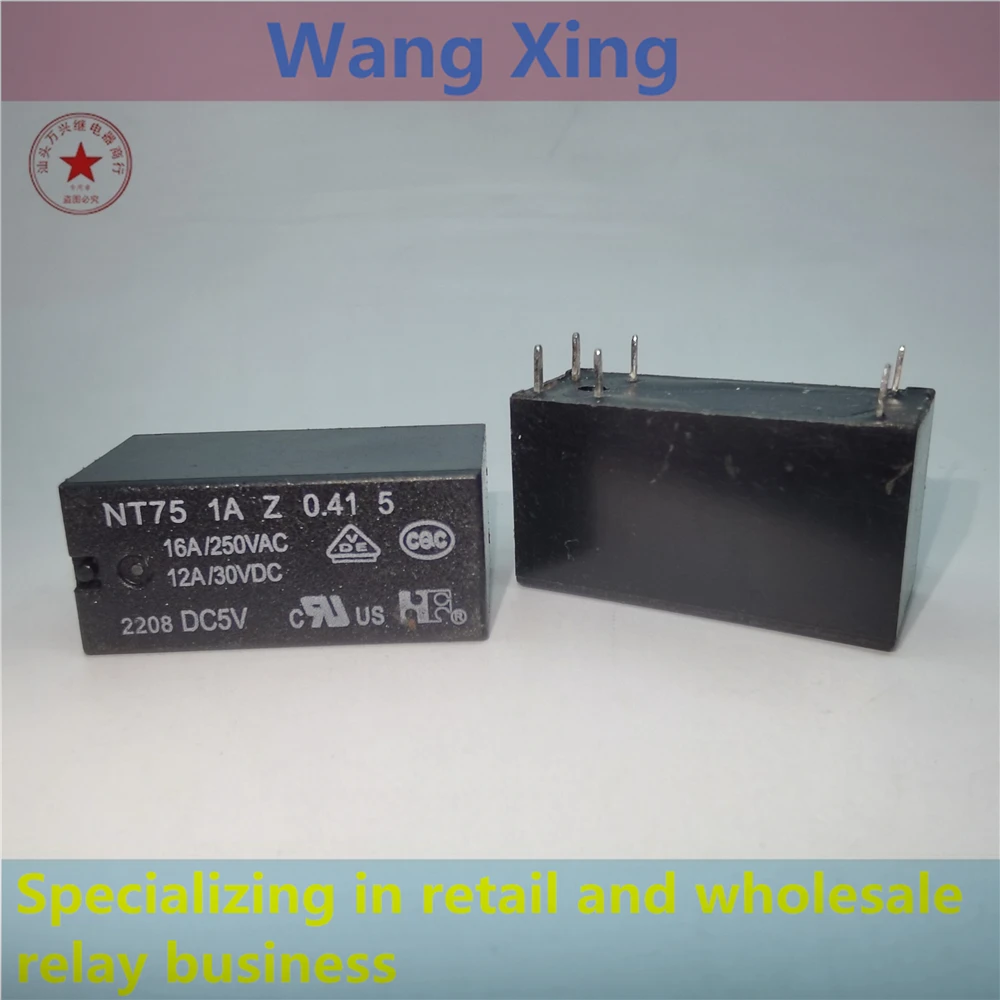 

NT75 1A Z 0.41 5 DC5V Electromagnetic Power Relay 6 Pins