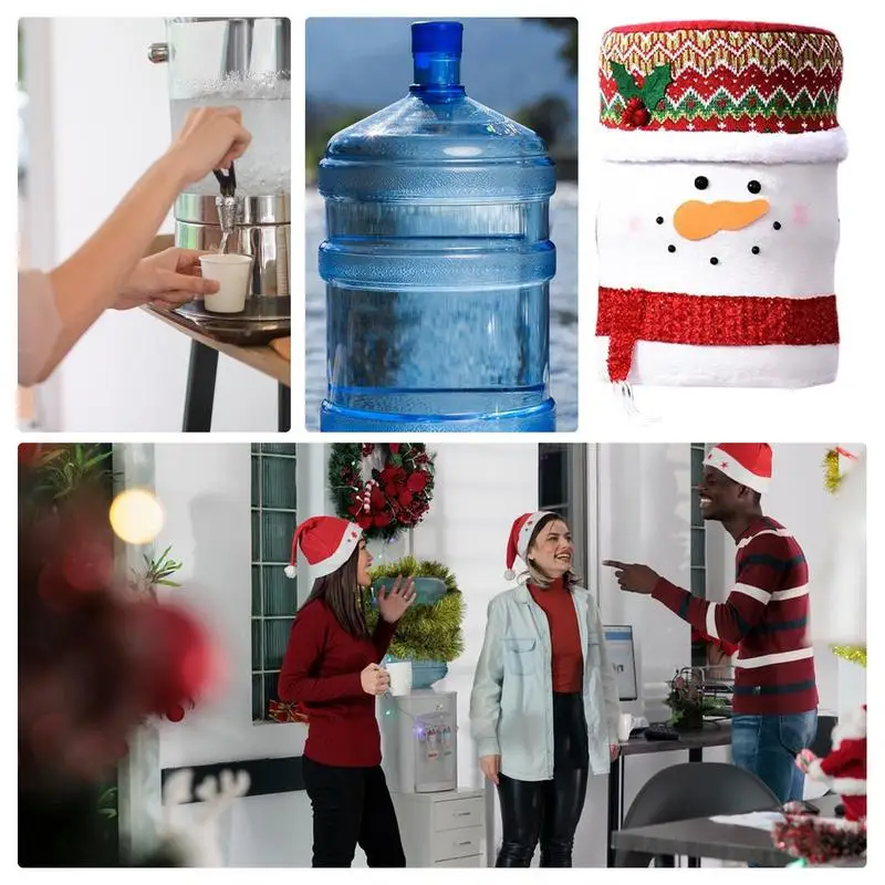 Water Dispenser Cover Christmas Drinking Barrel Dust Protector Stretchy Water Bucket Dust Defense Reusable Dispenser