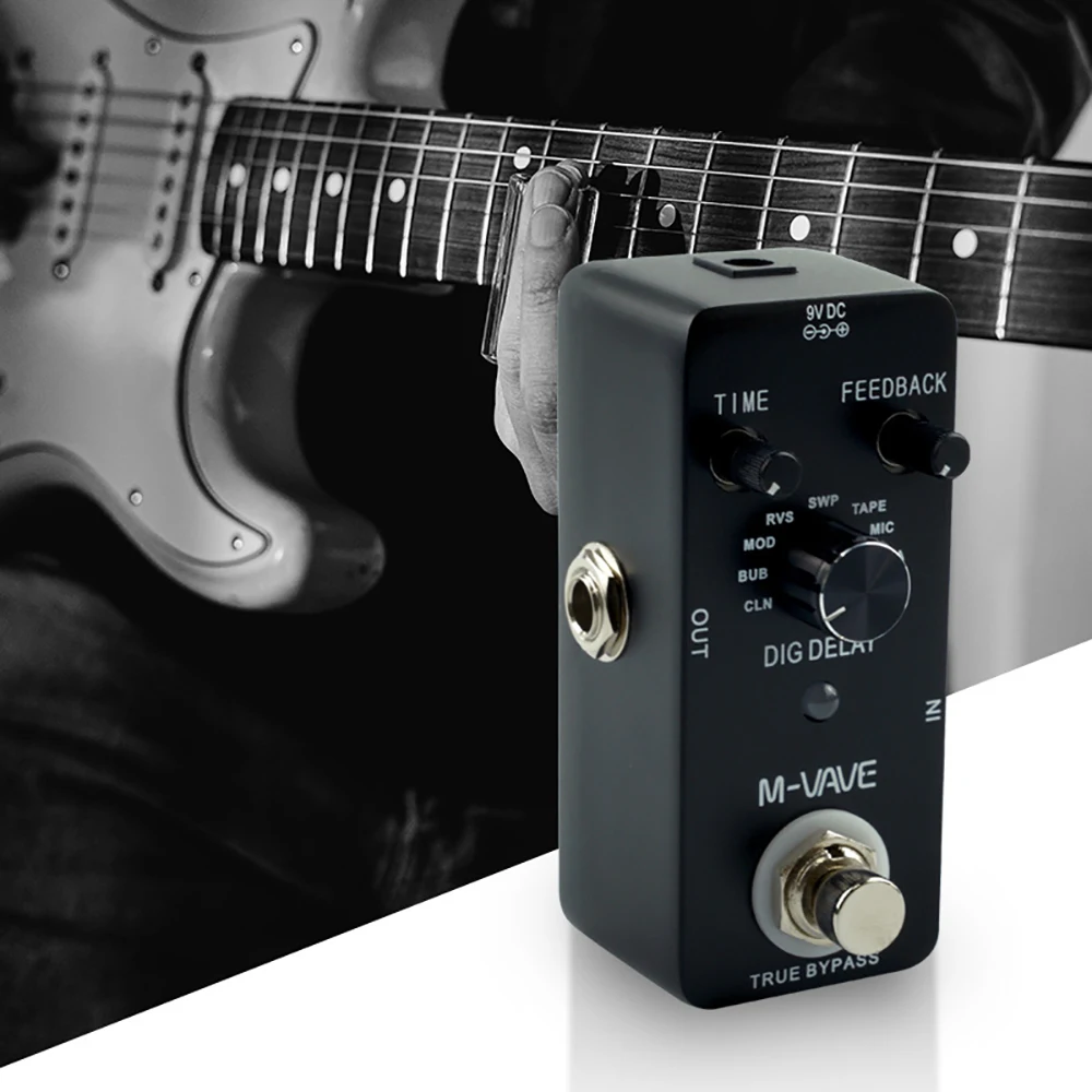 M-VAVE DIG DELAY Digital Guitar Effect Pedal 9 Delay Effects True Bypass Full Metal Shell Effects Processors
