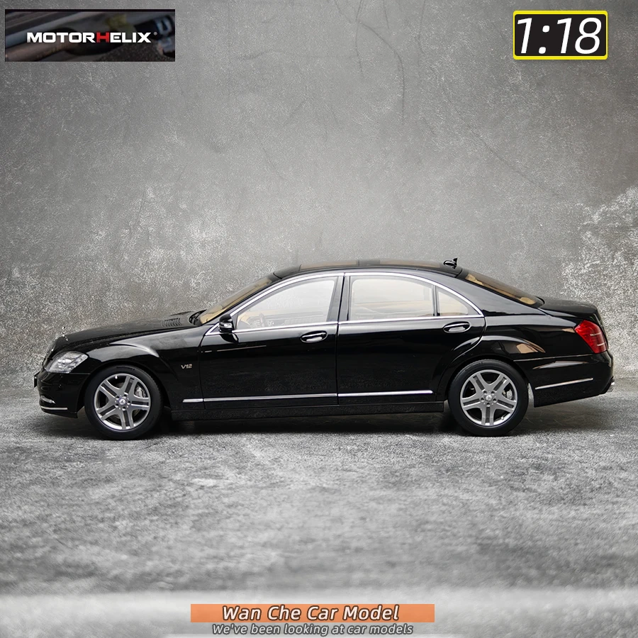 Motorhelix 다이캐스트 모델 1:18 신제품 규모 S 클래스 S600L W221 자동차 모델 금속 정적 디스플레이 축제 선물 컬렉션