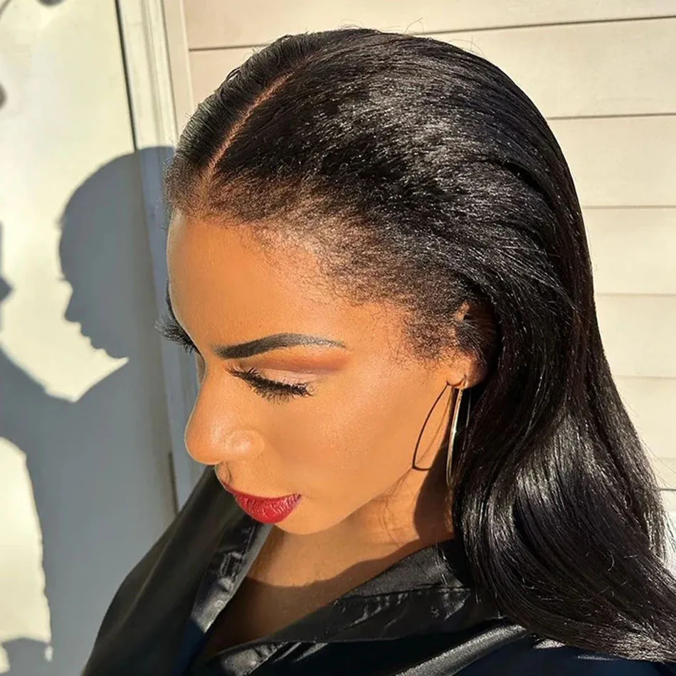 

Парик из натуральных волос, 13 х4 дюймов, без клея, с кудрявыми краями