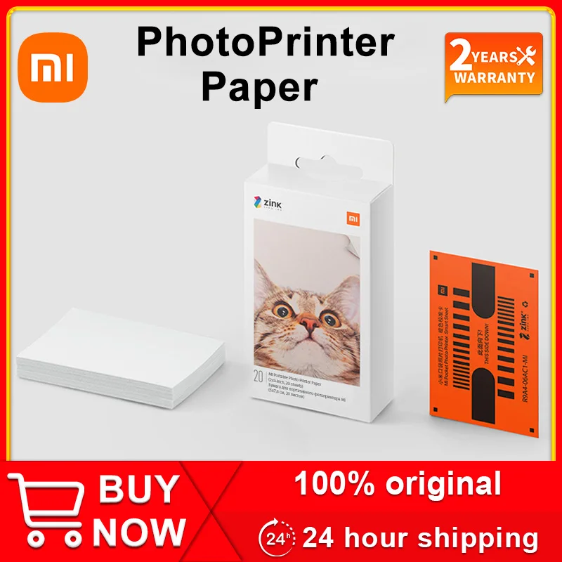 Xiaomi Original Zink Pocket Printer Paper Self-adhesive Photo Print 20 ...