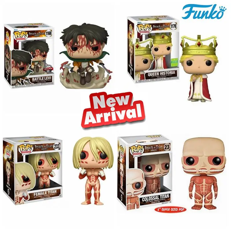 thumbnail image 2 of NUEVA Figura de acción Funko Pop Attack On Titan BATTLE Levi #1169 235# QUEEN HISTORIA 1170# COLOSSAL TITAN #23 #233 Colección de juguetes, 2 of 5
