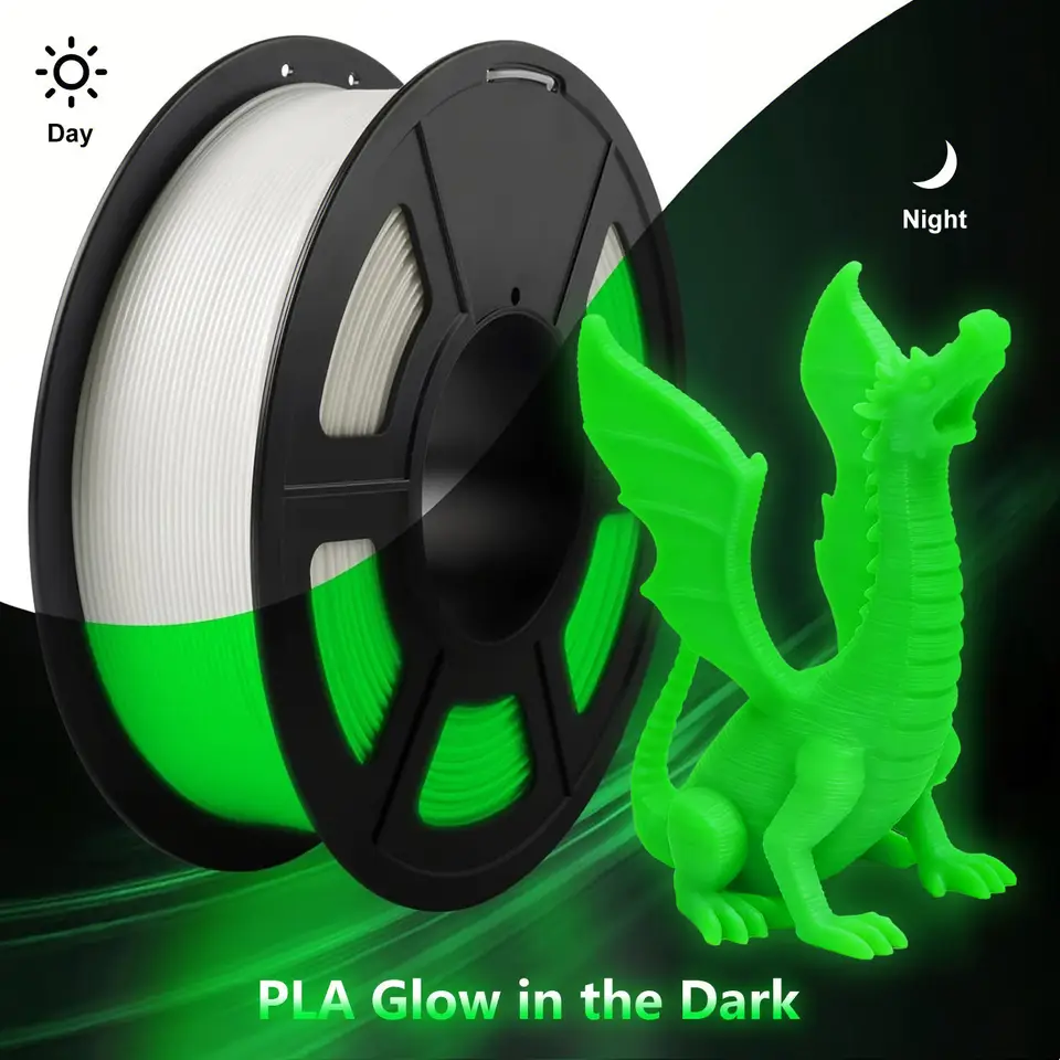 250g Glow in The Dark Filament Multicolor, Green, Blue, Purple and Rainbow, PLA Filament 1.75 mm, 3D Printer Filament Bundle image 13