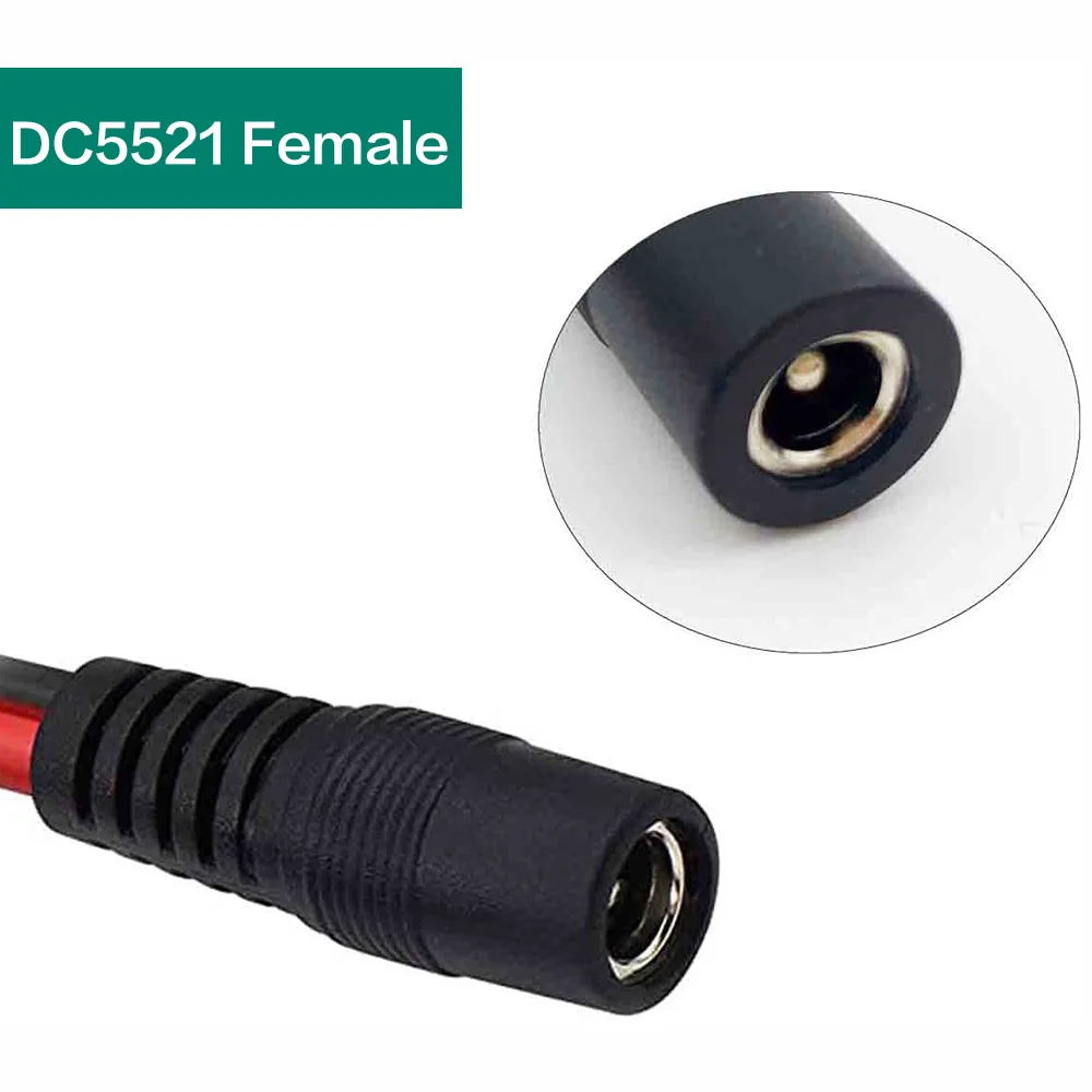 60cm/2Ft 14AWG SAE Plug to DC 5.5x2.1mm Female Converter Adapter Cable for Car Motorcycles RV Solar Panels Portable Battery etc. terminal connector extension cable cigarette lighter adapter cable