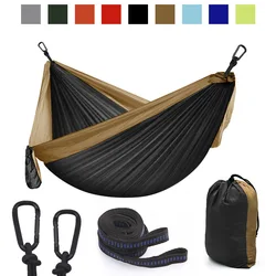 Ao ar livre hammock cor correspondência náilon duplo acampamento rede balanço ao ar livre