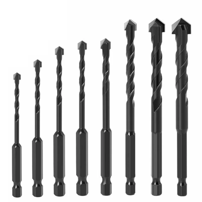 

Concrete Drill Bit Masonry Drill Bits Kit Carbide Tip for Glass Brick Ceramic Tile Plastic Wood 1/4" Hex Shank Drill Bit Set
