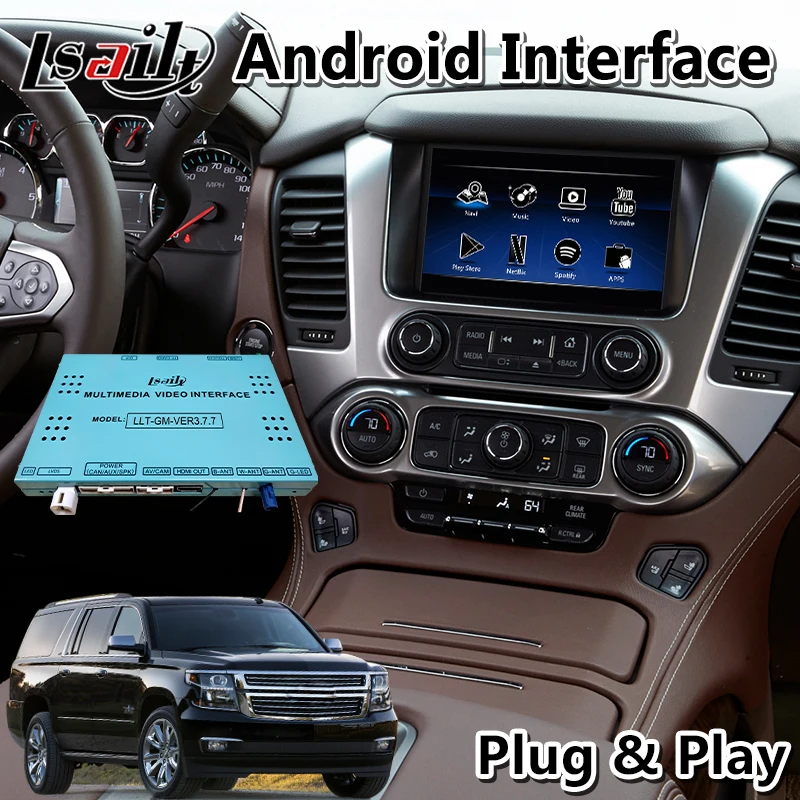 gps for car Lsailt Android Carplay Interface for Chevrolet Suburban Tahoe Yukon Silverado With Multimedia Video GPS Navigation NetFlix truck gps