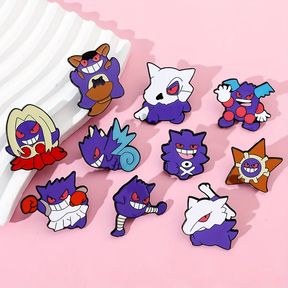 Creative Cubone Brooch Fashion Gengar Enamel Pins Backpack Clothing Jewelry Metal Badge Accessories Gift Men Women 5/10 Pcs enamel pins,enamel brooch,metal brooch