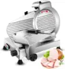Slicer Machine,10 inch Commercial Meat Slicer, 240W Frozen Meat Cheese Deli Slicer,Premium Chromium-plated Steel Blade Semi-Auto 2