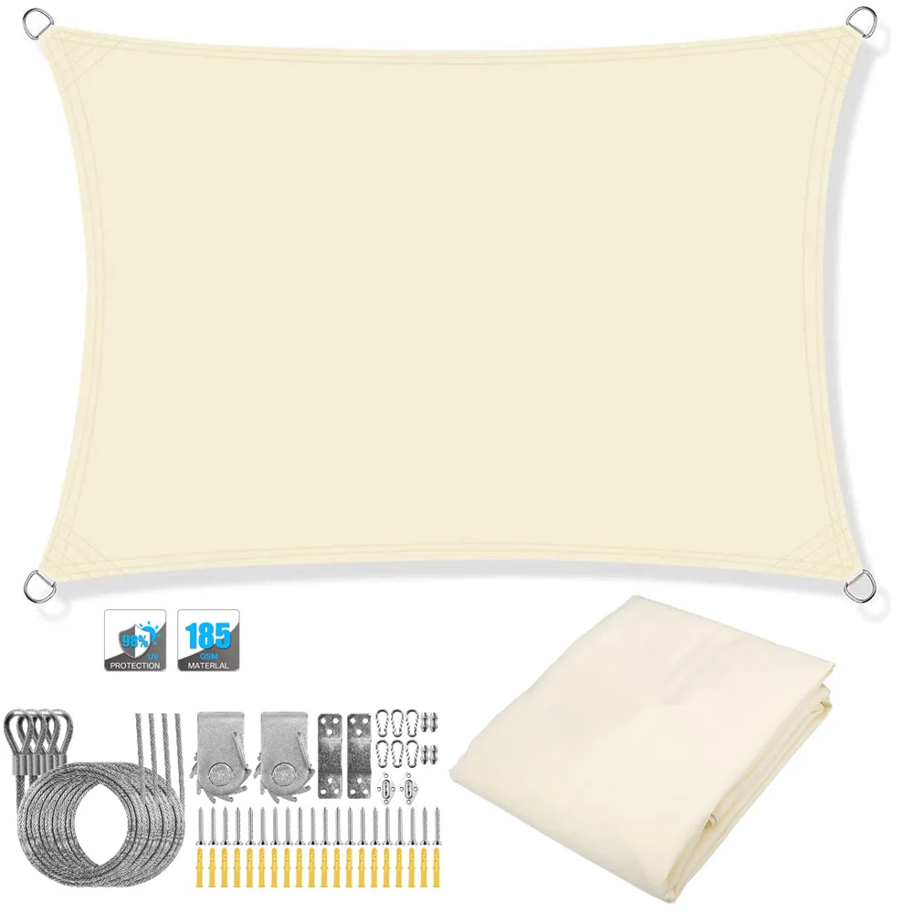 Waterproof Rectangle Sun Shade Sail Canopy for Outdoor Privacy and UV Protection