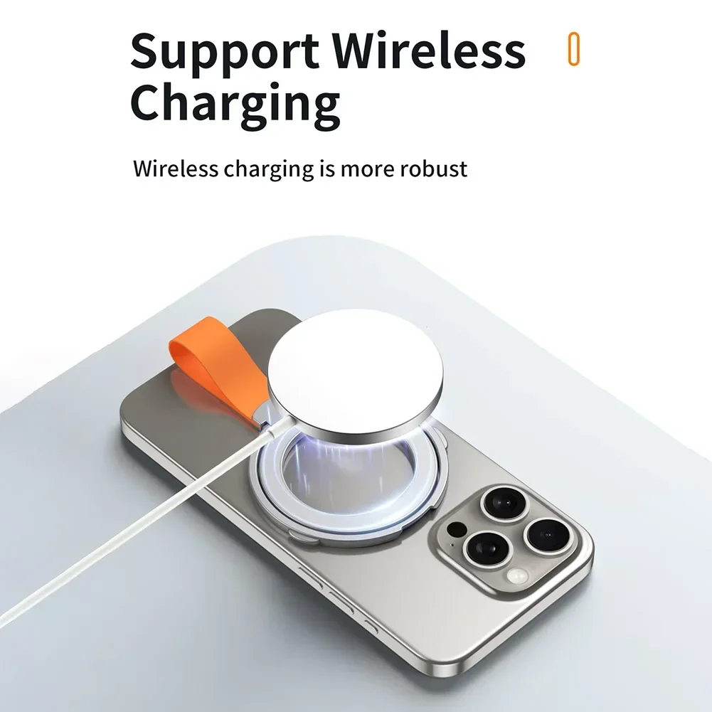Magnetic Foldable Finger Ring Silica Hanging Rope Holder Rotatable Phone Stand Wireless Charging Friendly For Smart Phones