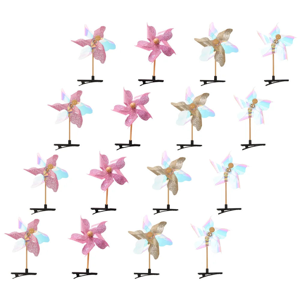 

16 Pcs Hair Accessories for Windmill Hairpin Clips Barrettes Sweet Glitter Kids Accessory Toddler Child