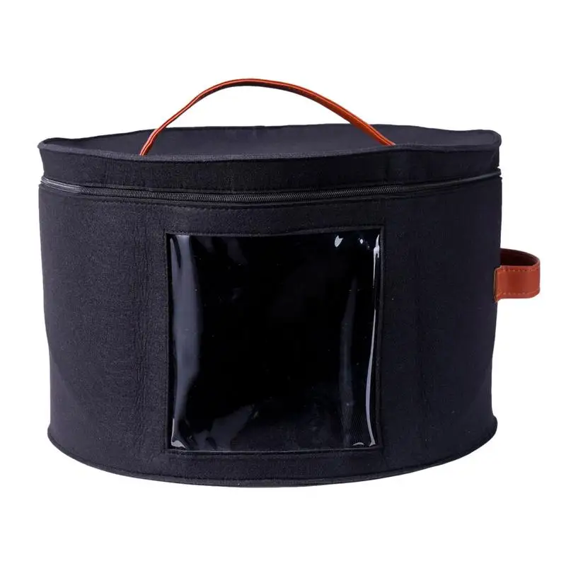 Hat Storage Organizer Double Handle Hat Boxes For Men Hat Storage With  Fixed Elastic Band Hat