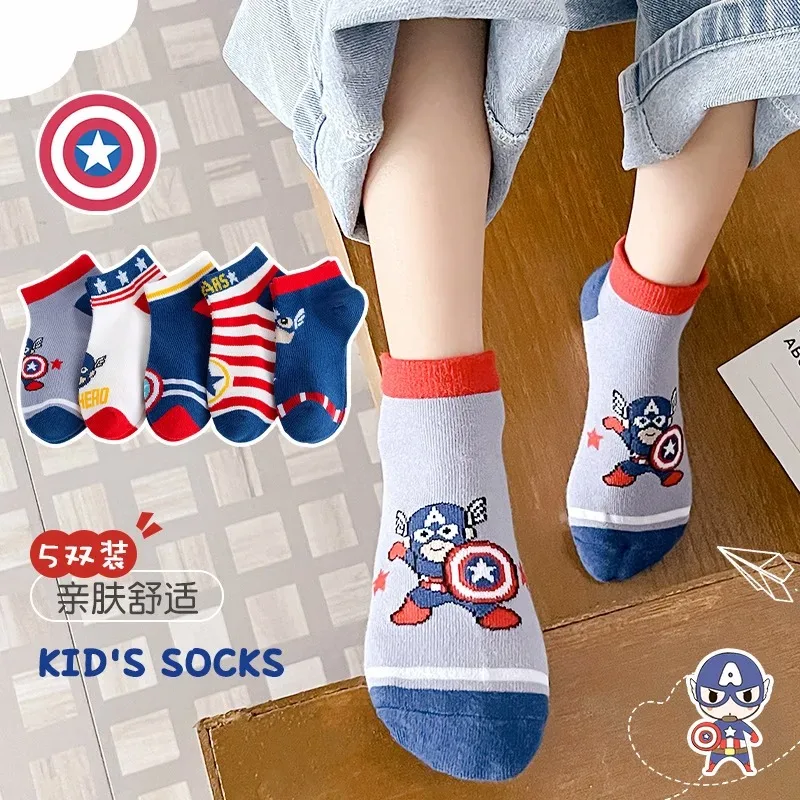 Kids' Superhero Mesh Socks – 5 Pairs of Breathable Cartoon Socks