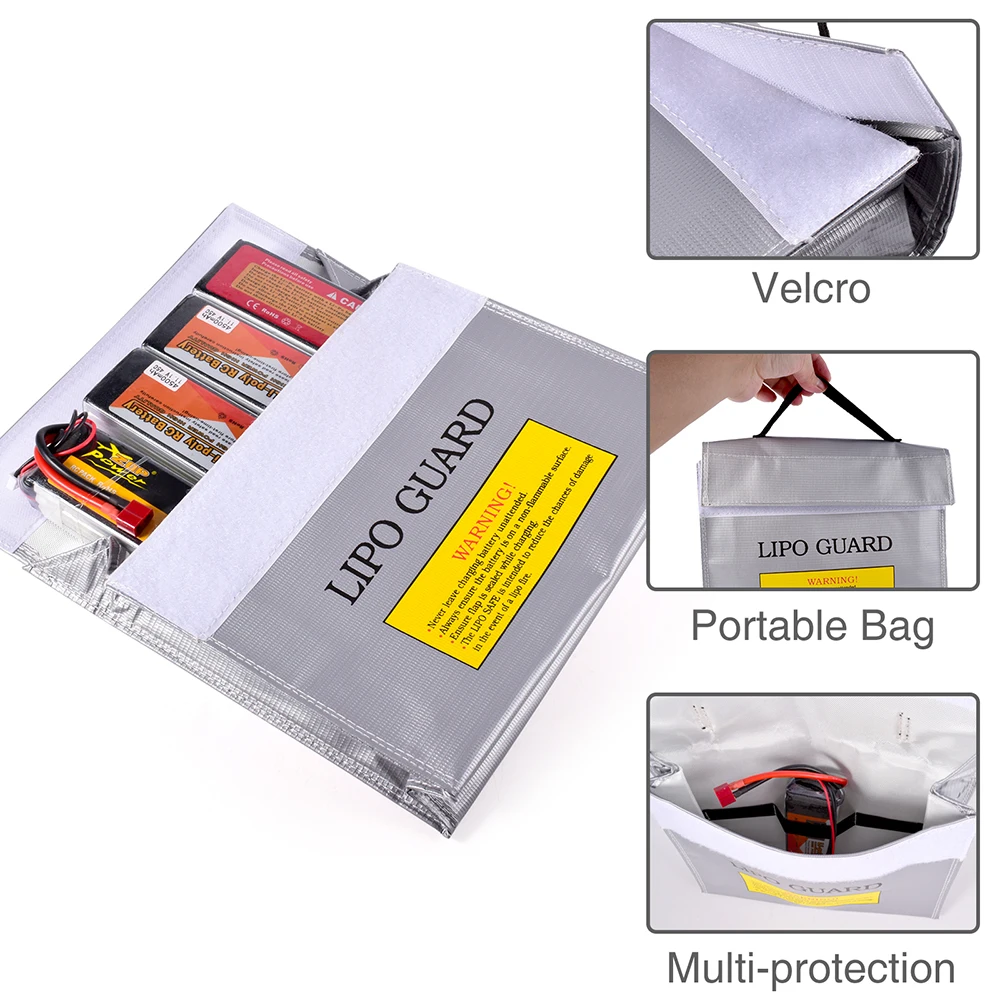 Sac de Batterie Lipo Ignifuge 185x75x60mm - Protection Anti-Explosion