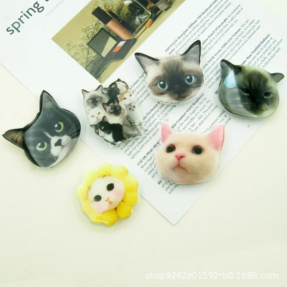 Korean Cute 3D Funny Cat Phone Stand - Folding Finger Grip & Socket Bracket