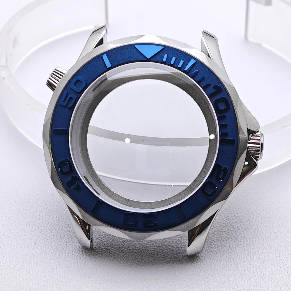 High-Quality Silver Diving Watch Case for Men with Automatic Movement